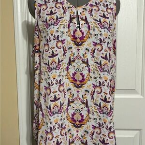 Violet & Claire Purple and Orange Floral Blouse